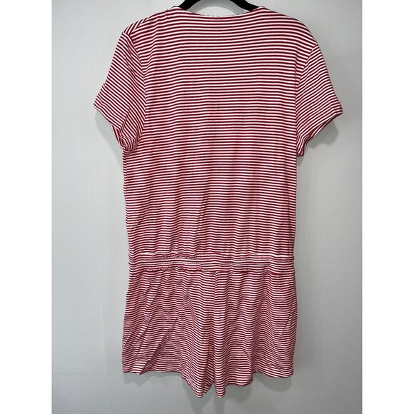 Knit Red & White Stripe Crossover Romper Medium - Picture 2 of 7